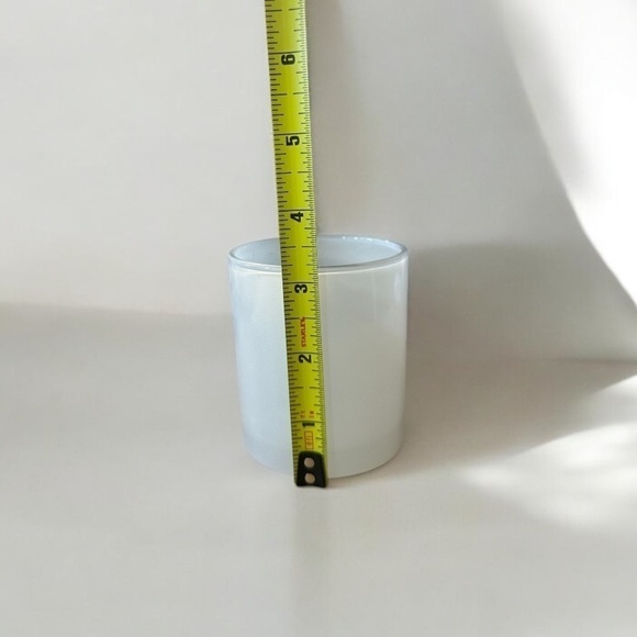 Glossy White Glass Cylinder Jar 3in tall, 2.5in diameter - Picture 9 of 10